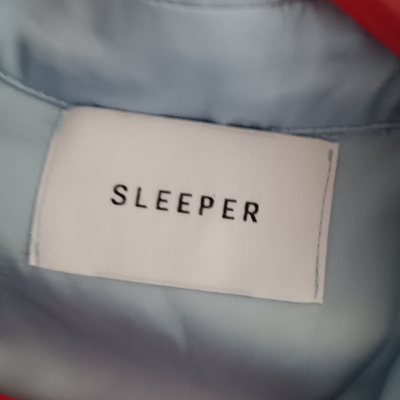 SLEEPER Sky Blue Satin Pajama Oversized Top 1 XL XXL - Picture 4 of 6